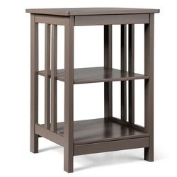 3-Tier Nightstand Side Table with Baffles and Corners