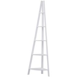 5 Tier Floor Corner Stand Ladder Shelves Bookshelf