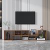 Double L-Shaped TV Stand, Display Shelf , Bookcase for Home Furniture,Walnut