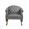 Upholstered Accent Chair for Bedroom Living Room Chairs Lounge Chair with Wood Legs Gray Velvet