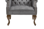 Upholstered Accent Chair for Bedroom Living Room Chairs Lounge Chair with Wood Legs Gray Velvet