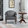 Upholstered Accent Chair for Bedroom Living Room Chairs Lounge Chair with Wood Legs Gray Velvet